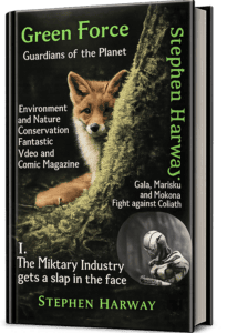 Green Force – Guardians of the Planet könyvborító 3D mockup, rókával és természetvédelmi témával